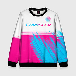 Свитшот детский Chrysler neon gradient style посередине, цвет: 3D-черный