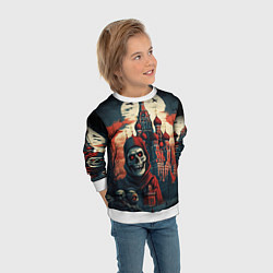Свитшот детский Москва на хэллоуин, цвет: 3D-белый — фото 2