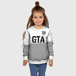 Свитшот детский GTA glitch на светлом фоне посередине, цвет: 3D-белый — фото 2