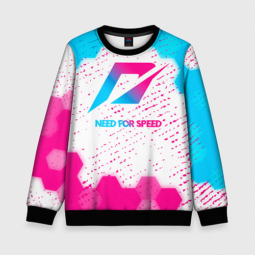 Детский свитшот Need for Speed neon gradient style / 3D-Черный – фото 1