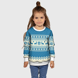 Свитшот детский Sweater with deer on a blue background, цвет: 3D-белый — фото 2