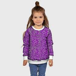 Свитшот детский Белые пузырьки на фиолетовом фоне, цвет: 3D-белый — фото 2