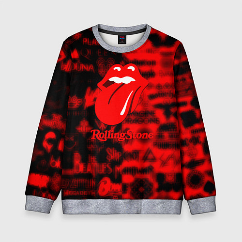 Детский свитшот Rolling Stones logo групп / 3D-Меланж – фото 1