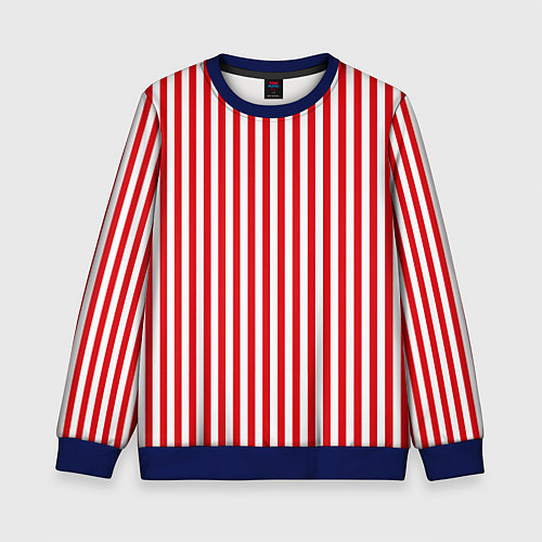 Детский свитшот Красная полоса / 3D-Синий – фото 1