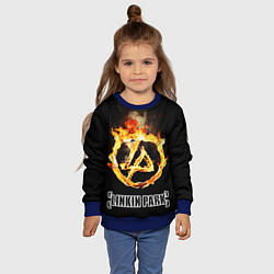 Свитшот детский Linkin Park - fire logo, цвет: 3D-синий — фото 2