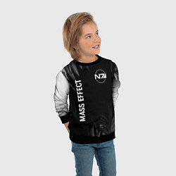 Свитшот детский Mass Effect glitch на темном фоне вертикально, цвет: 3D-черный — фото 2