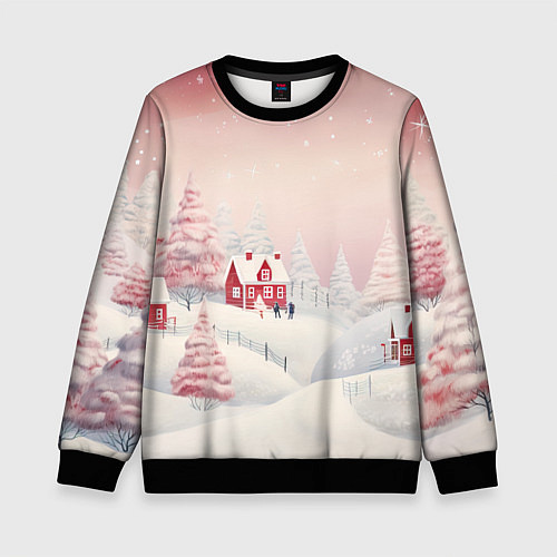 Детский свитшот Снежное сияние ночи / 3D-Черный – фото 1