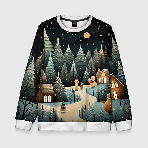 Детский свитшот Волшебная ночь в деревне / 3D-Белый – фото 1