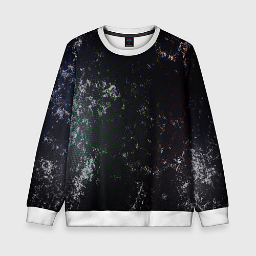 Детский свитшот Черные узоры / 3D-Белый – фото 1