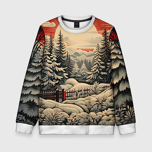 Детский свитшот Блеск снежинок новогодний стиль / 3D-Белый – фото 1