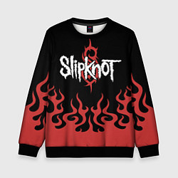 Свитшот детский Slipknot в огне, цвет: 3D-черный