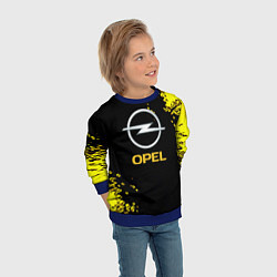 Свитшот детский Opel желтые краски, цвет: 3D-синий — фото 2