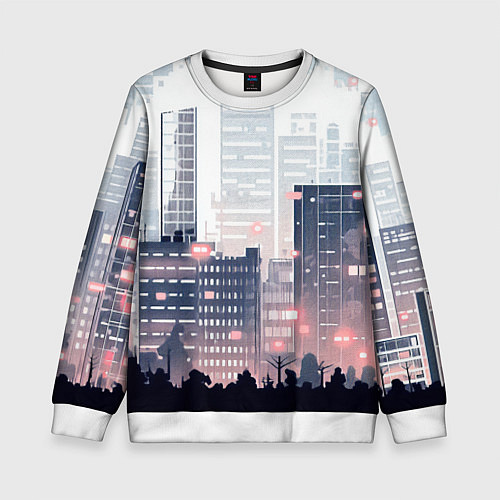 Детский свитшот Безмятежный город / 3D-Белый – фото 1