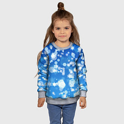 Свитшот детский Декоративные снежинки на синем, цвет: 3D-меланж — фото 2