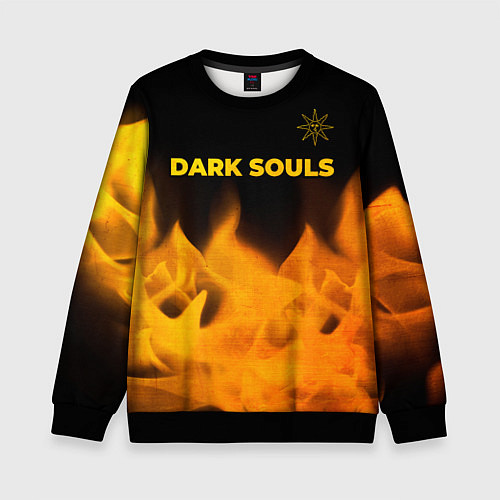 Детский свитшот Dark Souls - gold gradient посередине / 3D-Черный – фото 1