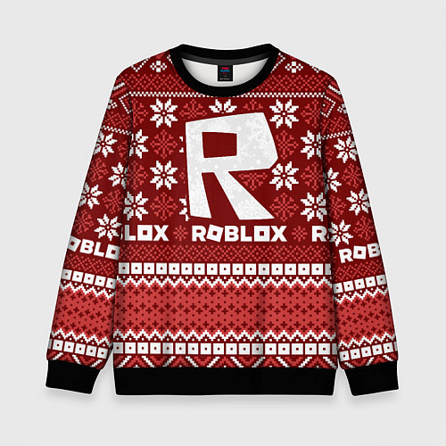 Детский свитшот Roblox christmas sweater / 3D-Черный – фото 1