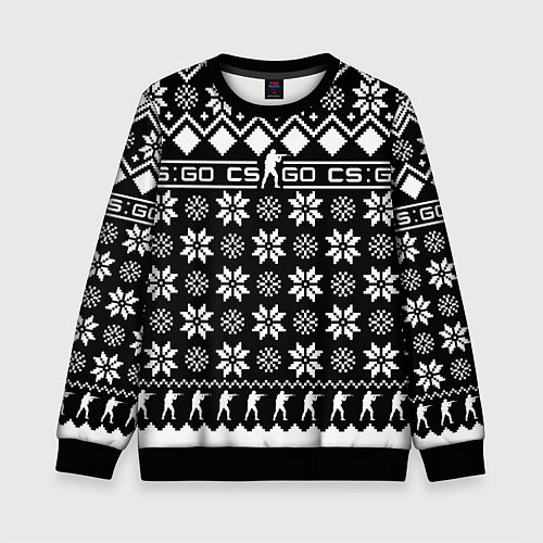 Детский свитшот CS GO christmas sweater / 3D-Черный – фото 1