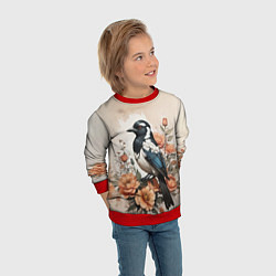 Свитшот детский Птица в цветах, цвет: 3D-красный — фото 2