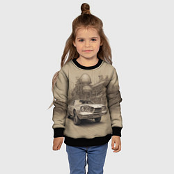 Свитшот детский Скетч футуристичного спорткара, цвет: 3D-черный — фото 2