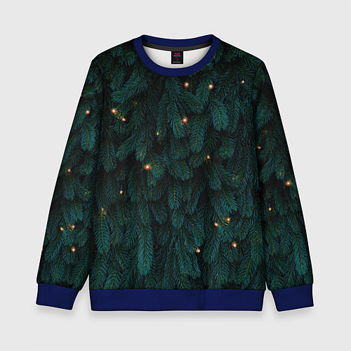 Детский свитшот Ёлка и гирлянды / 3D-Синий – фото 1