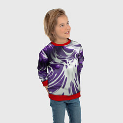 Свитшот детский Бело-фиолетовая краска, цвет: 3D-красный — фото 2