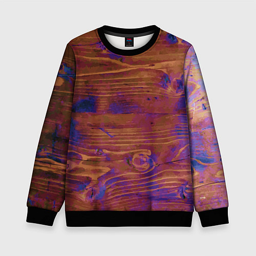 Детский свитшот Деревянная благородная текстура / 3D-Черный – фото 1