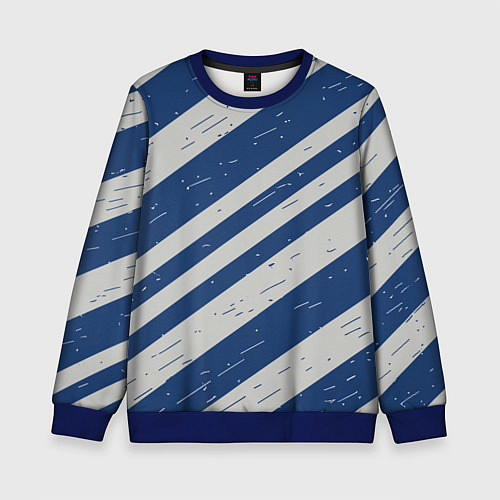 Детский свитшот Сине-белый шик / 3D-Синий – фото 1