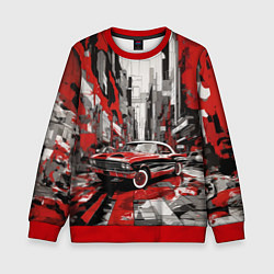 Детский свитшот Черно-красный автомобиль