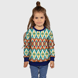 Свитшот детский Орнамент икат - имитация аткласной ткани, цвет: 3D-синий — фото 2
