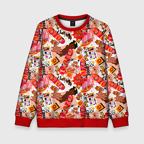 Детский свитшот Skate boarding / 3D-Красный – фото 1