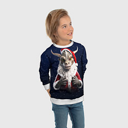 Свитшот детский Дракон в костюме Санты, цвет: 3D-белый — фото 2