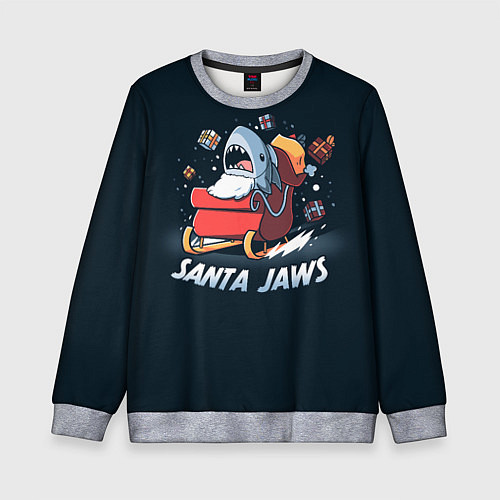 Детский свитшот Santa Jaws / 3D-Меланж – фото 1