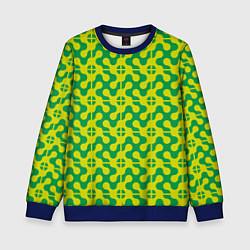 Свитшот детский Паттерн из трансформированных геометрических фигур, цвет: 3D-синий