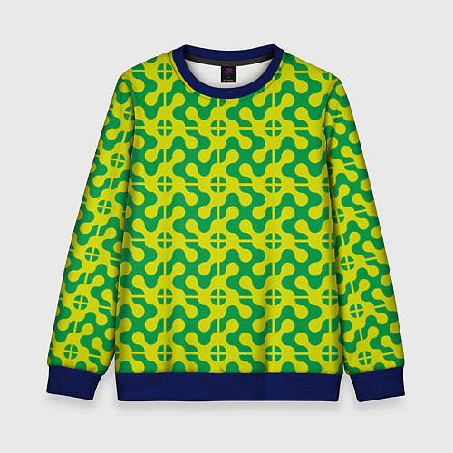 Детский свитшот Паттерн из трансформированных геометрических фигур / 3D-Синий – фото 1