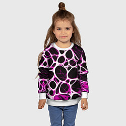 Свитшот детский Розовая морская волна, цвет: 3D-белый — фото 2