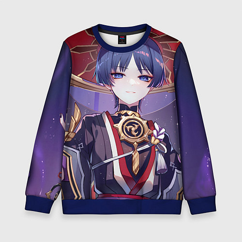 Детский свитшот Genshin Impact Scaramouche / 3D-Синий – фото 1