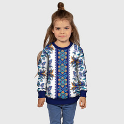 Свитшот детский Цветочный этнический орнамент, цвет: 3D-синий — фото 2