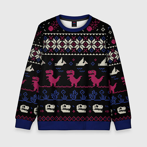 Детский свитшот Доисторический свитер / 3D-Синий – фото 1