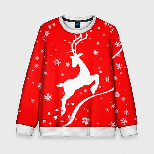 Детский свитшот Christmas deer / 3D-Белый – фото 1