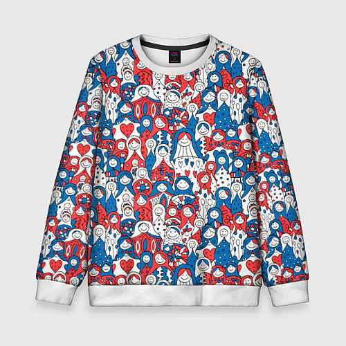 Детский свитшот Русские матрешки / 3D-Белый – фото 1