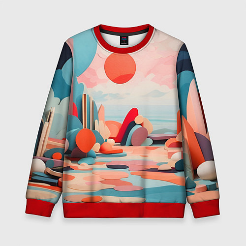 Детский свитшот Геометрия природы / 3D-Красный – фото 1