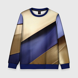 Свитшот детский Фиолетовая вставка на золотом фоне, цвет: 3D-синий