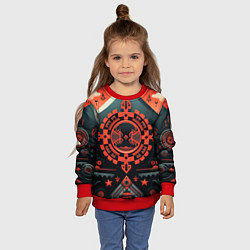 Свитшот детский Рисунок в стиле американских индейцев, цвет: 3D-красный — фото 2
