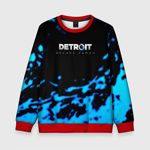 Детский свитшот Detroit become human голубая кровь / 3D-Красный – фото 1