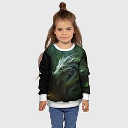 Свитшот детский Зеленый дракон 2024 года, цвет: 3D-белый — фото 2