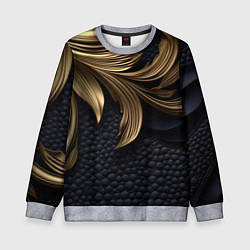 Свитшот детский Золотые узоры в виде листьев, цвет: 3D-меланж