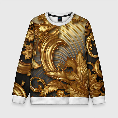 Детский свитшот Золотая текстура и абстракции / 3D-Белый – фото 1