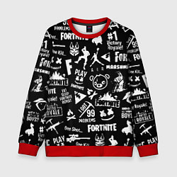 Детский свитшот Fortnite alllogo black