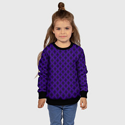 Свитшот детский Паттерн узоры тёмно-фиолетовый, цвет: 3D-черный — фото 2