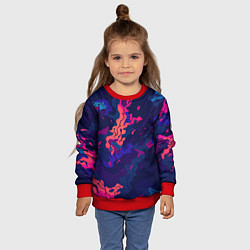 Свитшот детский Яркая абстракция в стиле камуфляжа, цвет: 3D-красный — фото 2